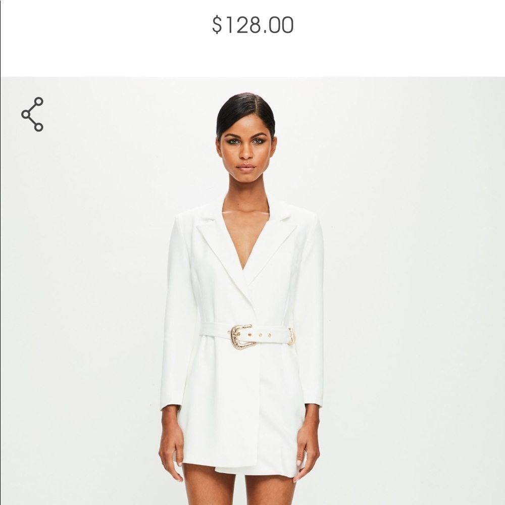 White Peace and Love blazer mini dress